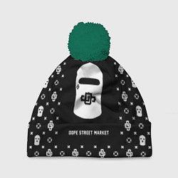 Шапка с помпоном Узор Black Dope Ski Mask Dope Street Market, цвет: 3D-зеленый