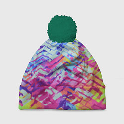 Шапка с помпоном Color vanguard pattern, цвет: 3D-зеленый