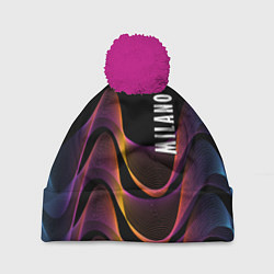 Шапка с помпоном Fashion pattern Neon Milano, цвет: 3D-малиновый