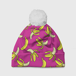 Шапка с помпоном Banana pattern Summer Color, цвет: 3D-белый