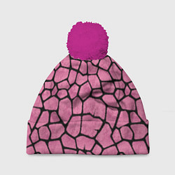 Шапка с помпоном Шерсть розового жирафа, цвет: 3D-малиновый
