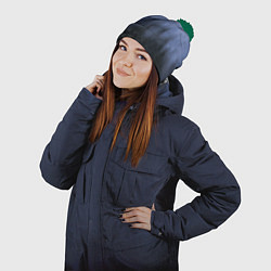 Шапка с помпоном Лес в ночи, цвет: 3D-зеленый — фото 2