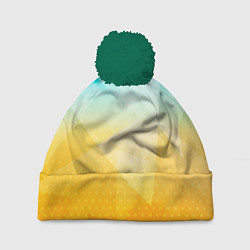 Шапка с помпоном Полигоны - Лед и мед, цвет: 3D-зеленый