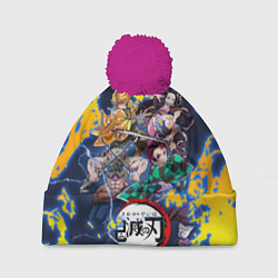 Шапка c помпоном КЛИНОК, РАССЕКАЮЩИЙ ДЕМОНОВ ГЛАВНЫЕ ГЕРОИ