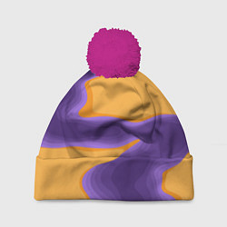 Шапка с помпоном Фиолетовая река, цвет: 3D-малиновый