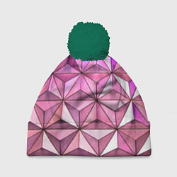 Шапка с помпоном Треугольная стена, цвет: 3D-зеленый