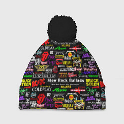 Шапка с помпоном Best rock ballads, цвет: 3D-черный