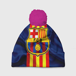 Шапка с помпоном Фк Барселона Лого, цвет: 3D-малиновый