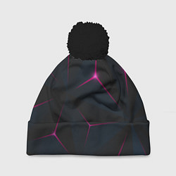 Шапка с помпоном Розовое созвездие, цвет: 3D-черный
