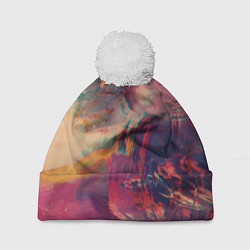 Шапка с помпоном Множество красок - Розовый, красный, жёлтый, цвет: 3D-белый