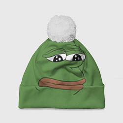 Шапка c помпоном Лягушонок Pepe грустит