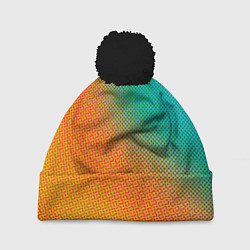 Шапка с помпоном Полутоновый градиент - текстура, цвет: 3D-черный