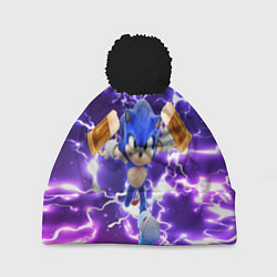 Шапка c помпоном Соник с пивом бежит на праздник