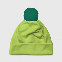 Шапка с помпоном Текстурированный ярко зеленый салатовый, цвет: 3D-зеленый