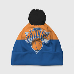 Шапка с помпоном Нью-Йорк Никс НБА, цвет: 3D-черный