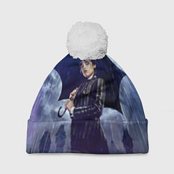 Шапка с помпоном Уэнсдей Аддамс с зонтом, цвет: 3D-белый