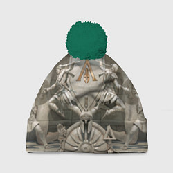 Шапка с помпоном Знаки братства ассасинов, цвет: 3D-зеленый