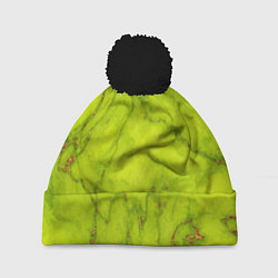 Шапка с помпоном Abstraction green, цвет: 3D-черный