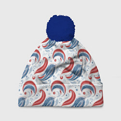 Шапка c помпоном Русские узоры паттерн