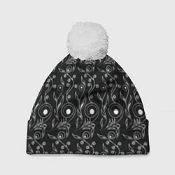 Шапка c помпоном Black style pattern