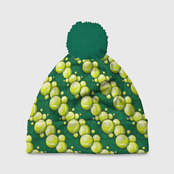 Шапка с помпоном Большой теннис - мячики, цвет: 3D-зеленый