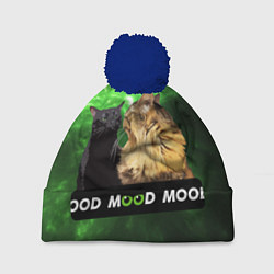 Шапка с помпоном Mood - коты из ТикТок, цвет: 3D-тёмно-синий