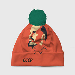 Шапка с помпоном СССР Ленин жив, цвет: 3D-зеленый