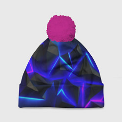 Шапка c помпоном Разлом плит из неона