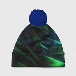 Шапка c помпоном Dark green background