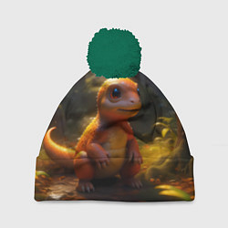 Шапка с помпоном Динозаврик, цвет: 3D-зеленый