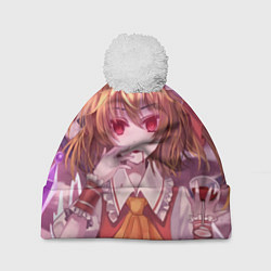 Шапка с помпоном Touhou Project Flandre Scarlet, цвет: 3D-белый