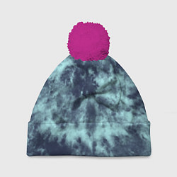 Шапка с помпоном Tie-Dye дизайн, цвет: 3D-малиновый