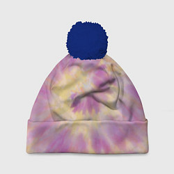 Шапка с помпоном Tie-Dye дизайн, цвет: 3D-тёмно-синий