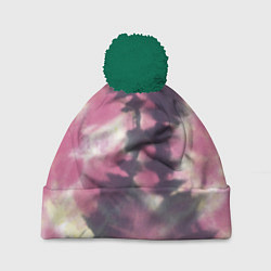 Шапка с помпоном Tie-Dye дизайн, цвет: 3D-зеленый