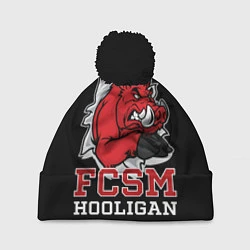 Шапка с помпоном FCSM hooligan, цвет: 3D-черный