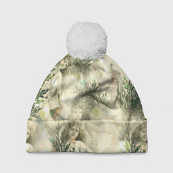 Шапка c помпоном Рождественский декор - рисунки ангелов