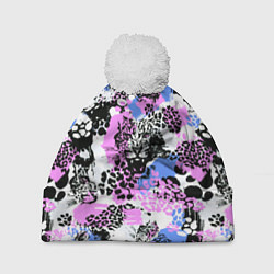Шапка c помпоном Multicolored wild cats