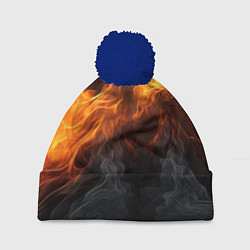 Шапка c помпоном Огонь и дым