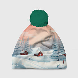 Шапка c помпоном Погружение в зимнюю атмосферу