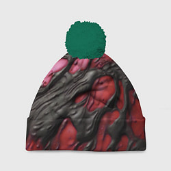 Шапка с помпоном Красная текучая субстанция, цвет: 3D-зеленый