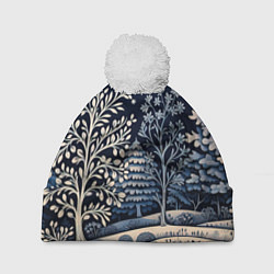 Шапка c помпоном Ледяные узоры нового года