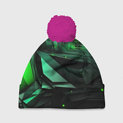 Шапка c помпоном Мир абстрактной зелени