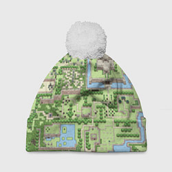 Шапка с помпоном Zelda: карта, цвет: 3D-белый