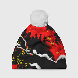 Шапка с помпоном Abstractionism pattern, цвет: 3D-белый