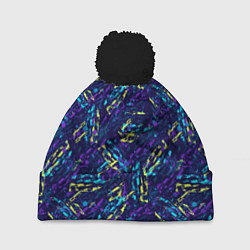 Шапка с помпоном Abstract vector pattern, цвет: 3D-черный