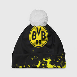 Шапка с помпоном Borussia краски жёлтые, цвет: 3D-белый