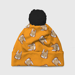 Шапка с помпоном Тибетская лиса-пофигистка, цвет: 3D-черный