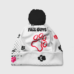 Шапка с помпоном Fall Guys kids game pattern, цвет: 3D-черный