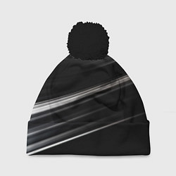 Шапка c помпоном Black abstract background