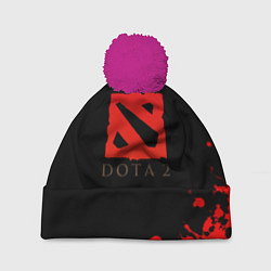 Шапка с помпоном Dota 2 краски текстура, цвет: 3D-малиновый